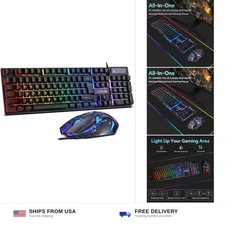 CHONCHOW Gaming Keyboard and Mouse Combo, USB Wired RGB Backlit, Mechanical F... picture