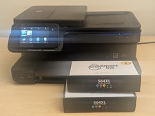 HP Photosmart 7520 Printer Extra Ink  Powers On, Working Needs Paper Feed Repair picture