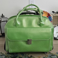 McKlein Glen Ellyn Apple Green Leather Detach Wheeled 15