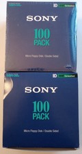 NEW Sony 200 qty 3.5” floppy disks 2HD IBM formatted 2x 100 pack 100MFD-2HDCF picture