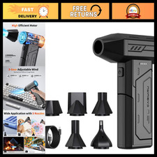 Cordless Compressed Air Duster 130,000 RPM Rechargeable Blower, 3-Speed Dust Rem picture