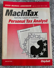 MacInTax Personal Tax Analyst 1991-1995 Addendum Manual ChipSoft Macintosh Apple picture