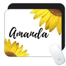 Gift Mousepad : Sunflower Personalized Flower Cute Beautiful Custom Name Women picture