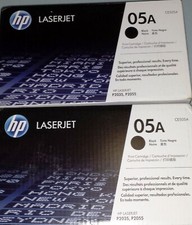 2 New Genuine OEM OPEN BOX HP 05A Toner Cartridges Black Boxes CE505A SEALED BAG picture