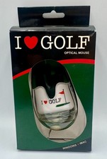 Aqua Computer Mouse Wired Golf Lover Rare Vintage New In Box picture