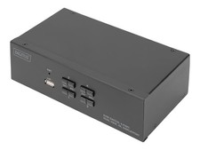 DIGITUS KVM Switch Dual Display 4k DisplayPort Kvm Switch 4-Port USB DS-12882 picture