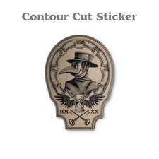 Vintage Plague Doctor Sticker, Bubonic Doc Bird Mask Decal, Pop Culture Style picture