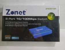 Zonet Model ZFS3018P 8 Ports 10/100Mbps Fast Ethernet Switch w/Power Supply NEW picture