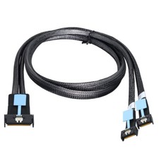 CY PCI-E 5.0 Mini Cool Edge IO MCIO STR PCI-E 8i 74Pin to Dual MCIO Cable 50CM picture