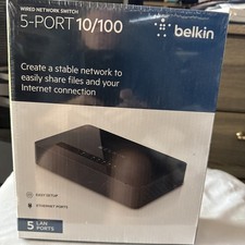 Belkin Switch 5-LAN Ports 10/100 For Wired Network -Brand New Sealed Ver.5001. picture