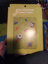 NEW Kids Universal Tablet Case Green W/ Space Theme; Fits 7-11” Tablets picture