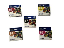 Genuine Epson 87 Ink Cartridges Lot of 5 Matte Black Red Yellow Orange Magenta picture