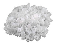 White Nylon RType Cable Clips 1/4 Inch 6.35mm Wire Fastener 200 PCS Pack picture