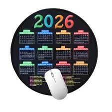 Tongyanat 2026 Calendar Mousepad Round Black picture
