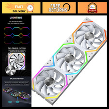 120mm ARGB PWM Cooling Fans for PC - Double Ring Design, 5V RGB, 3 Pack picture