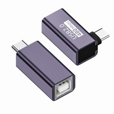 NFHK 2pcs/lot USB 2.0 B Type Female to Type-C Male Angled & Straight...  picture