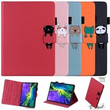 Leather Frog Cat Panda Wallet Phone Case For iPad Air Pro 11