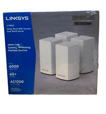NEW Linksys Velop Intelligent Mesh Wi-Fi 6 System AC1200 (4-Pack White) 6,000 ft picture