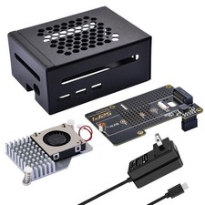 Metal Case for Raspberry Pi 5 with Active Cooler, M.2 NVMe SSD Board & 27W USB C picture