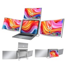 Novyke - Triple Fold 16” Portable Monitor | 4-Screen Laptop Extension. picture