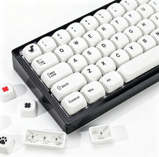 Minimal White KOA Profile Keycaps Set,135 Keys PBT Sublimation Custom Keycaps... picture