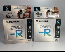 (2) 5-Discs Fujifilm 25302444 DVD-R Camcorder 1.4 GB / 30 Min 4X, For Videos picture