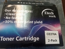 2 Pack Etech Work Toner Cartridge For Samsung CE278a Brand New Toner Open Box picture