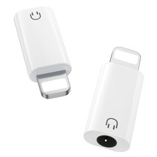 MoKo Lightning to 3.5mm Audio Headphone Adapter (Playback 2 Pack, White picture