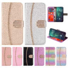 Luxury Diamond Wallet Flip Cover Case For 11 12 13 14 15 Pro Max XR XS 6 7 8 SE picture