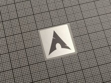 5 x Silver & Black Arch Linux Stickers For The Computer Case picture