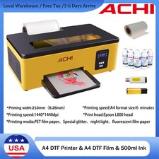 ACHI A4 DTF Printer Flatbed Inkjet Direct To Film DIY T-Shirt Printing US Ship picture