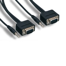 3 Feet Slim SVGA Video/3.5mm Stereo Audio Cable 32AWG HDTV PC Monitor Projector picture