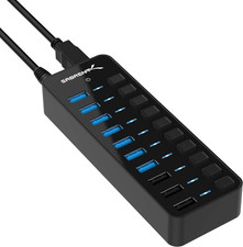 SABRENT 10-Port Powered USB 3.0 Hub, 3 Charging Ports, 60W (HB-B7C3) | Individua picture