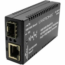 Lantronix Mini Fast / Gigabit Ethernet PoE+ Media Converter M/GE-PSW-PSE-01-NA picture
