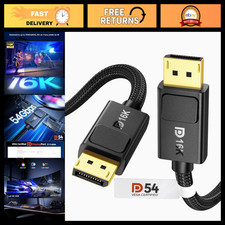 10FT DisplayPort 2.1 Cable 54Gbps, VESA Certified, 8K@165Hz, 4K@480Hz, G-Sync Co picture