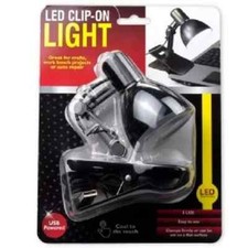 USB Powered 3 LED Clip-On Light Desk Table Reading Book Lamp White picture