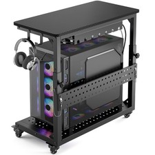 GreenForest Heavy Duty PC Stand, Gaming Computer Tower Cart with Wheels picture
