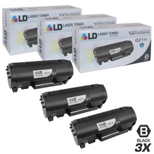 LD Compatible Lexmark 62D1H00 / 621H 3PK HY Black Laser Toner Cartridges picture
