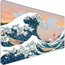 Japanese Large Mouse Pad DeskMat Office Desk Pad, Sunset Sea picture