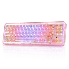 X71 68% Wireless RGB Mechanical Keyboard Pink Crystal Ice Switch picture