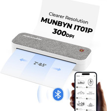 MUNBYN 300DPI Portable Printer Wireless for Travel, Bluetooth Thermal Printer, S picture