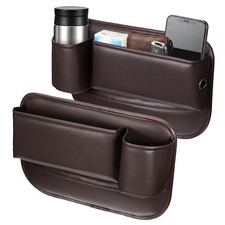2 Pack Car Seat Gap Filler Organizer, PU Leather Multifunctional Console Side... picture