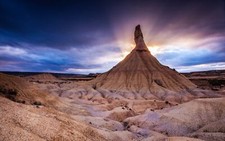 Landscape sun rays mountains rock formation badlands Custom Gaming Mat Desk picture
