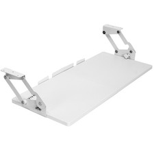VIVO White Extra Sturdy Under Desk Keyboard Tray with Swinging Height Adjustment picture