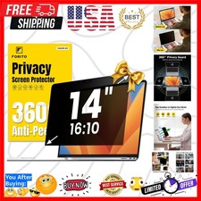 14 Inch 16:10 Laptop Privacy Screen Protector, 360° Anti Peeping and Anti Gla... picture