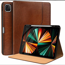 Brown Synthetic Leather Folding Folio Case for Apple iPad Pro 12.9 Inch picture