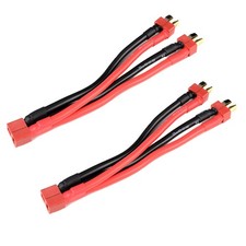 2pcs T-Plug Parallel Connector 1-Female to 2-Male Adapter Splitter Y-Harness ... picture