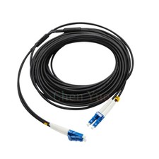 15M Black Armored Fiber Cable LC-LC UPC SM 9/125 Duplex Fiber Optic Patch Cord  picture