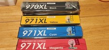 Kingjet Compatible Ink Set  Cartridge HP 971XL magenta yellow black cyan. Aug 25 picture