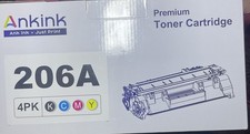 Ankink 206A Toner Cartridge 4-Pack CMYK Compatible HP M283 M255 W2100A Set picture